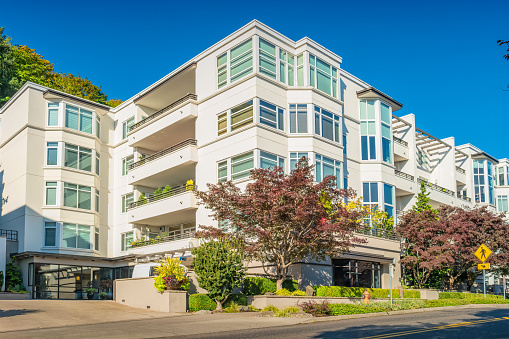 Low rise condominiums in Portland Oregon USA
